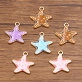 Starfish enamel alloy charms in multiple colors for DIY jewelry making - Mixed Color Starfish
