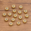 Perline distanziatrici dorate in acciaio inossidabile con nucleo in silicone - 7x1.5mm / Oro