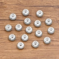 Silberne Edelstahl-Zwischenperlen mit diagonalen Facetten für DIY-Halsketten - 7x1.5mm / Stahlfarben