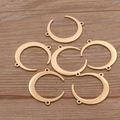 Golden crescent moon stainless steel jewelry connectors with double hanging rings - Crescent Style (No. 10 Gold)