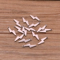 Polished silver stainless steel lightning bolt charms with holes for DIY jewelry making - Lightning Style (No. 7 Silver Tone)