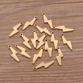 Polished gold-plated stainless steel lightning bolt charms for DIY jewelry making - Lightning Style (No. 7 Gold)