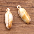 Pendentifs coquillages en acrylique à motif marbré orange et blanc pour bijoux DIY - Coquillage No 7 / 10x29mm