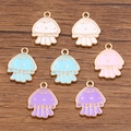 Jellyfish alloy charms in candy colors with KC gold plating and enamel finish for DIY jewelry - Random Mixed Color Jellyfish