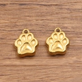 Golden 304 stainless steel dog paw charm pendants for DIY jewelry making accessories - 1547 Gold Color (10X12mm)