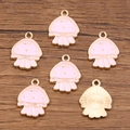 Pink jellyfish alloy pendant with gold finish and enamel for DIY jewelry making - Pink Jellyfish