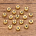 Perline distanziatrici in acciaio inox dorato con inserti in silicone per gioielli - 0,2g / Oro 6X1.2mm
