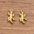 Lizard gecko shaped pendant in 304 stainless steel with real gold plating finish - Gecko Shape / Gold