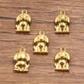 Five golden 304 stainless steel puppy charms for DIY jewelry making and pendants - 1598 Gold Color (8X12mm)
