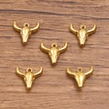 Gouden 304 roestvrijstalen stierenschedel bedels voor DIY sieraden maken - Stierenkop Schedelvorm / Goud