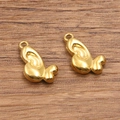 Polished gold butterfly-shaped stainless steel charms with loop for DIY jewelry making - 1555 Gold (Butterfly Wing) / 10x13mm