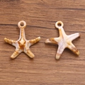 Pendentifs étoile de mer en acrylique pour bijoux DIY en marron naturel et crème - No.26 Coquillage / 28x32mm
