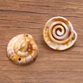 Pendentifs coquillages spirale marron en résine pour création bijoux DIY - Coquillage No 29 / 23x24mm