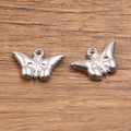 Silver stainless steel butterfly charms with top rings for DIY jewelry making - 1561 Silver (Butterfly)