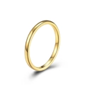 Bague minimaliste en acier tungstène poli avec une finition dorée élégante pour tous - Taille 6 / Or