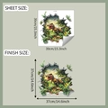 Detail van 3D T-Rex muursticker met weergave van bladformaat en eindafmetingen - 39x39CM