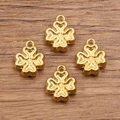Pendentifs trèfles à quatre feuilles plaqués or 18 carats pour création de bijoux - Style de Trèfle (1566 Couleur Or)