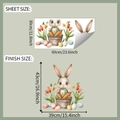 Detailed sheet size and finish size guide for Easter bunny and carrot wall stickers - 30*60cm(fun-b102)