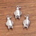 Polished silver 304 stainless steel penguin charms for DIY jewelry and necklaces - Penguin / Silver