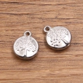 Pendentifs arbre de vie en acier inoxydable argenté pour la création de bijoux DIY - Arbre de Vie en Relief (1559 Couleur Acier)