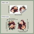 Detail of rose bathroom wall stickers showing sheet size 30x60cm and floral layout - 30*60CM/fun-m310