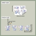Dettaglio di adesivi murali con elefanti con indicazioni su dimensioni e layout - 30x60cm (fun-b107)