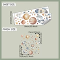 Detaillierte Maßangaben für Weltraum-Bär Wandaufkleber mit Planeten und Raketen - 30x90 (fun-c69)