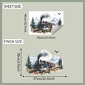 Guide des tailles pour stickers train aquarelle montrant les dimensions du layout et du fini - 40*60cm/fun-e213