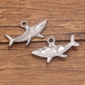 Colgantes de tiburón de acero inoxidable 304 para creación de joyas DIY en plata - Tiburón / Plateado