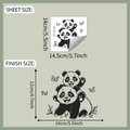 Detailansicht der Panda-Wandsticker mit Bogenmaß 14,5x14cm und Endmaß 14x12cm auf Wand - 14x14.5cm