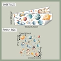 Detailed wall sticker layout with astronaut and rocket themes measuring 90x30cm - Astronaut Planet Rocket (fun-c67)