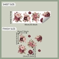 Detailed sheet and finish size specifications for vintage floral wall stickers - Vintage Rose Floral Style (fun-d32)