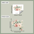 Specifiche dimensionali per adesivi murali floreali con misure del foglio e finali - 19x17cm/Fiori Dipinti (fun-kg120)