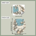 Detailed size dimensions of beach starfish seashell waterproof toilet seat wall stickers - 35*39CM (fun-m318)