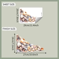 Detailed sheet size 29x20cm and finish size 27x18cm guide for watercolor shell wall stickers - 20x29cm (fun-m325)