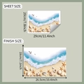 Detailweergave van afmetingen van de strandstijl schelp en zeester toilet muurstickers - 20*29CM/fun-m327