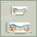 Detail sheet size 29x15cm and finish size 26.5x13cm for shell beach toilet wall sticker - 15x29cm (fun-m328)