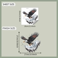 Größentabelle für 3D Adler Wandtattoo mit Bogenmaß und fertigen Abmessungen - Adler Gebrochene Wand Stil 29cmx29cm (fun-m331)