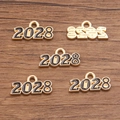 DIY 2028 number charms in gold finish and black enamel for jewelry making - 2028 Black