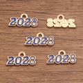 2028 gold alloy charms with blue oil drip finish and top loop for DIY jewelry making - 2028 Dark Blue