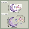 Dettaglio delle dimensioni del foglio e del risultato finale dell'adesivo viola - 40*60cm / Stile Luna Viola Stelle Lanterna (fun-e237)
