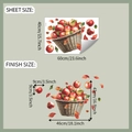 Detail view of colorful apple basket wall decals with dimensions 60x40cm and finish size - 40x60cm