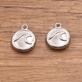 Pendentifs vagues de mer en acier inoxydable 304 poli pour création bijoux DIY - Relief de Vague (1550) / 1 Pièce (10x12mm) / Acier