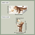 Detailed size chart for cartoon bear and rabbit wall sticker with layout dimensions - 40*90cm/fun-h15