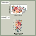 Dettaglio che mostra le dimensioni dell'adesivo da parete con peonie ad acquerello - Fiori Creativi E Foglie Verdi (fun-g28) / 35*60cm