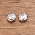Σετ δύο ασημένια στρογγυλά μενταγιόν από ανοξείδωτο ατσάλι 304 με ανάγλυφο σχέδιο άγκυρας - Σχήμα Άγκυρα (1560) / 1 Τεμάχιο (10x12mm) / Χρώμα Ατσαλιού