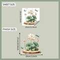 Detail der Lotosblumen Wandaufkleber mit Maßen und Endgröße für die Badezimmer Deko - 29*29CM/fun-m353