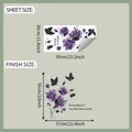 Détail du sticker mural rose violette montrant la taille de la planche et le rendu - 30x60cm (fun-b125)