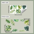 Dettaglio degli adesivi murali con foglie tropicali e dimensioni del foglio e del design - Pianta Tropicale Foglie Verdi (fun-b116) / 30*60cm/fun-b116