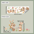 Détail des stickers muraux lapin de Pâques avec dimensions de la planche et du rendu - 30*90cm/fun-d38